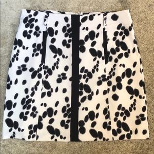 White & Black Polka Dot Line Skirt - Size 10